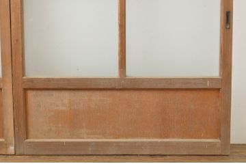 アンティーク建具　大正ロマンの雰囲気を醸し出すガラス戸2枚セット(引き戸)(R-064071)