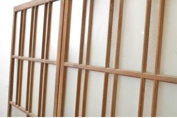 アンティーク建具　大正ロマンの雰囲気を醸し出すガラス戸2枚セット(引き戸)(R-064071)
