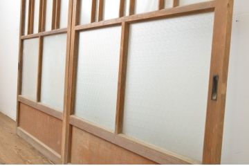アンティーク建具　大正ロマンの雰囲気を醸し出すガラス戸2枚セット(引き戸)(R-064071)