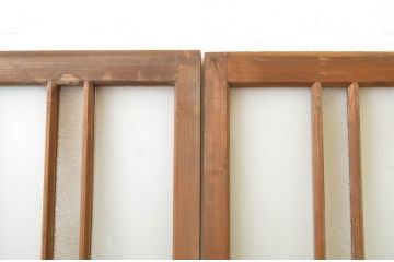 アンティーク建具　大正ロマンの雰囲気を醸し出すガラス戸2枚セット(引き戸)(R-064071)