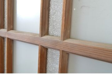 アンティーク建具　大正ロマンの雰囲気を醸し出すガラス戸2枚セット(引き戸)(R-064071)