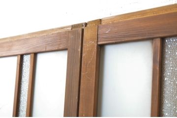 アンティーク建具　大正ロマンの雰囲気を醸し出すガラス戸2枚セット(引き戸)(R-064071)