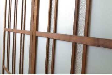 アンティーク建具　大正ロマンの雰囲気を醸し出すガラス戸2枚セット(引き戸)(R-064071)
