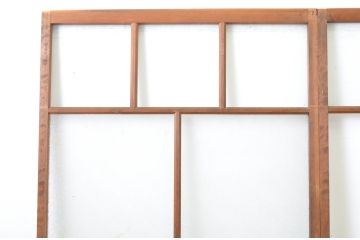 アンティーク建具　木のぬくもり感じる色合いが魅力のガラス戸2枚セット(引き戸)(R-064073)