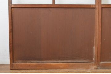 アンティーク建具　木のぬくもり感じる色合いが魅力のガラス戸2枚セット(引き戸)(R-064073)