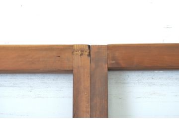 アンティーク建具　木のぬくもり感じる色合いが魅力のガラス戸2枚セット(引き戸)(R-064073)