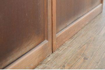 アンティーク建具　木のぬくもり感じる色合いが魅力のガラス戸2枚セット(引き戸)(R-064073)