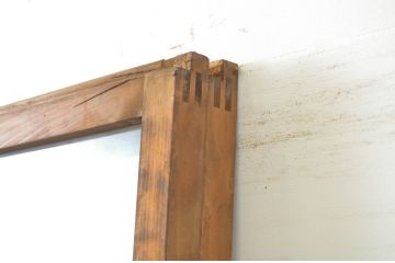 アンティーク建具　木のぬくもり感じる色合いが魅力のガラス戸2枚セット(引き戸)(R-064073)