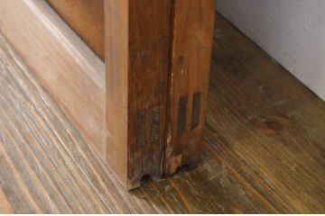 アンティーク建具　木のぬくもり感じる色合いが魅力のガラス戸2枚セット(引き戸)(R-064073)
