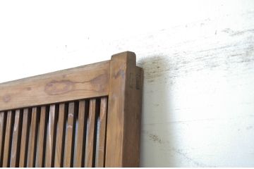 アンティーク建具　和の風情が感じられる裏障子付き格子戸1枚(障子戸、引き戸)(R-064074)