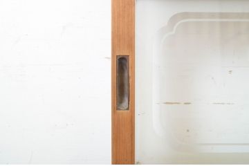 アンティーク建具　和の風情が感じられる裏障子付き格子戸1枚(障子戸、引き戸)(R-064074)