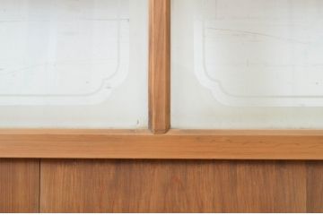 アンティーク建具　和の風情が感じられる裏障子付き格子戸1枚(障子戸、引き戸)(R-064074)