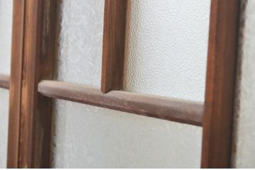 アンティーク建具　大正ロマンの雰囲気漂うガラス窓2枚セット(ガラス戸、引き戸)(R-064075)