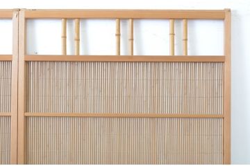 アンティーク建具　透かし彫りが素敵な夏戸2枚セット(簾戸、御簾戸、簀戸、葭戸、夏障子、引き戸、すど)(R-064077)