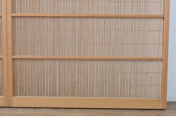 アンティーク建具　透かし彫りが素敵な夏戸2枚セット(簾戸、御簾戸、簀戸、葭戸、夏障子、引き戸、すど)(R-064077)