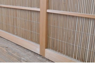 アンティーク建具　透かし彫りが素敵な夏戸2枚セット(簾戸、御簾戸、簀戸、葭戸、夏障子、引き戸、すど)(R-064077)