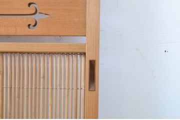 アンティーク建具　透かし彫りが素敵な夏戸2枚セット(簾戸、御簾戸、簀戸、葭戸、夏障子、引き戸、すど)(R-064077)
