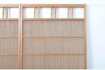 アンティーク建具　透かし彫りが素敵な夏戸2枚セット(簾戸、御簾戸、簀戸、葭戸、夏障子、引き戸、すど)(R-064077)