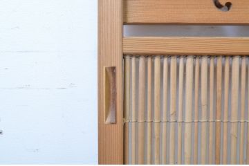 アンティーク建具　透かし彫りが素敵な夏戸2枚セット(簾戸、御簾戸、簀戸、葭戸、夏障子、引き戸、すど)(R-064077)