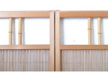アンティーク建具　透かし彫りが入った夏の風情漂う夏戸4枚セット(簾戸、御簾戸、簀戸、葭戸、夏障子、引き戸、すど)(R-064078)