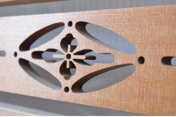 アンティーク建具　透かし彫りが入った夏の風情漂う夏戸4枚セット(簾戸、御簾戸、簀戸、葭戸、夏障子、引き戸、すど)(R-064078)