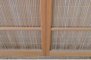 アンティーク建具　透かし彫りが入った夏の風情漂う夏戸4枚セット(簾戸、御簾戸、簀戸、葭戸、夏障子、引き戸、すど)(R-064078)