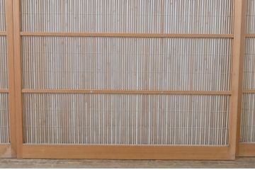 アンティーク建具　透かし彫りが入った夏の風情漂う夏戸4枚セット(簾戸、御簾戸、簀戸、葭戸、夏障子、引き戸、すど)(R-064078)
