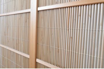 アンティーク建具　透かし彫りが入った夏の風情漂う夏戸4枚セット(簾戸、御簾戸、簀戸、葭戸、夏障子、引き戸、すど)(R-064078)