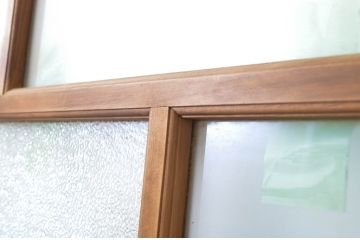 アンティーク建具　大正ロマンの雰囲気香るガラス戸4枚セット(引き戸)(R-064079)