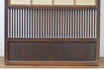 アンティーク建具　和の風情が感じられる裏障子付き格子戸1枚(障子戸、引き戸)(R-064080)