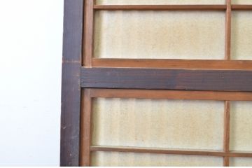アンティーク建具　和の風情が感じられる裏障子付き格子戸1枚(障子戸、引き戸)(R-064080)