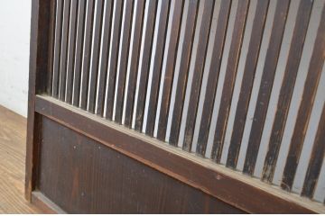 アンティーク建具　和の風情が感じられる裏障子付き格子戸1枚(障子戸、引き戸)(R-064080)