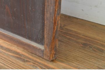 アンティーク建具　和の風情が感じられる裏障子付き格子戸1枚(障子戸、引き戸)(R-064080)