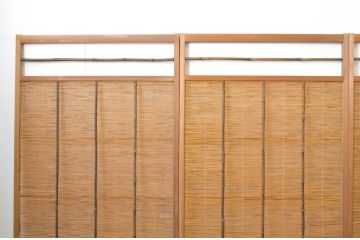アンティーク建具　透かし彫りがおしゃれな夏戸4枚セット(簾戸、御簾戸、簀戸、葭戸、夏障子、すど、引き戸)(R-064083)