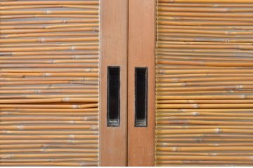 アンティーク建具　透かし彫りがおしゃれな夏戸4枚セット(簾戸、御簾戸、簀戸、葭戸、夏障子、すど、引き戸)(R-064083)