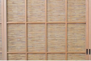 アンティーク建具　透かし彫りがおしゃれな夏戸4枚セット(簾戸、御簾戸、簀戸、葭戸、夏障子、すど、引き戸)(R-064083)