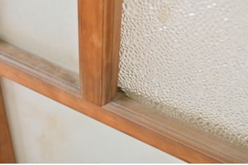 アンティーク建具　大正ロマンの雰囲気漂う幅狭ガラス戸2枚セット(引き戸)(R-064085)
