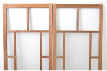 アンティーク建具　大正ロマンの雰囲気漂う幅狭ガラス戸2枚セット(引き戸)(R-064085)