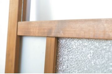 アンティーク建具　大正ロマンの雰囲気漂う幅狭ガラス戸2枚セット(引き戸)(R-064085)