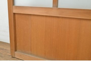 アンティーク建具　大正ロマンの雰囲気漂う幅狭ガラス戸2枚セット(引き戸)(R-064085)