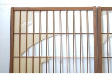 アンティーク建具　落ち着きのある和を演出する障子戸4枚セット(引き戸)(R-064091)