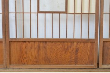 アンティーク建具　落ち着きのある和を演出する障子戸4枚セット(引き戸)(R-064091)