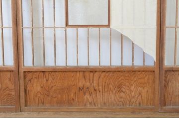 アンティーク建具　落ち着きのある和を演出する障子戸4枚セット(引き戸)(R-064091)