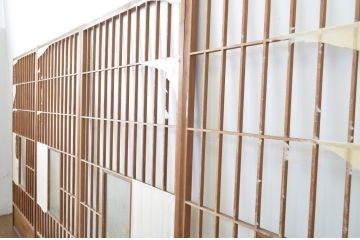 アンティーク建具　落ち着きのある和を演出する障子戸4枚セット(引き戸)(R-064091)