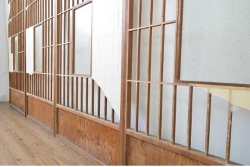 アンティーク建具　落ち着きのある和を演出する障子戸4枚セット(引き戸)(R-064091)