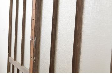 アンティーク建具　和の空間づくりにおすすめ!幅狭玄関戸2枚セット(引き戸、ガラス戸)(R-064092)