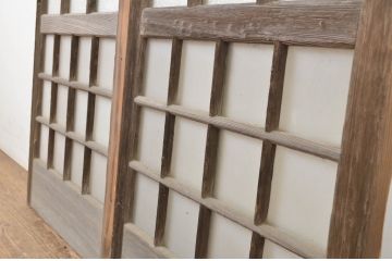 アンティーク建具　和の空間づくりにおすすめ!幅狭玄関戸2枚セット(引き戸、ガラス戸)(R-064092)