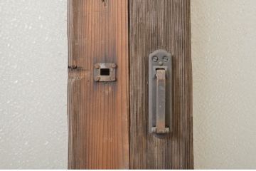 アンティーク建具　和の空間づくりにおすすめ!幅狭玄関戸2枚セット(引き戸、ガラス戸)(R-064092)