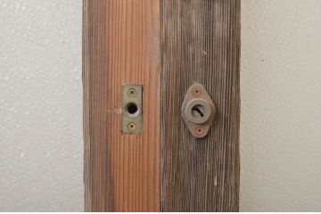 アンティーク建具　和の空間づくりにおすすめ!幅狭玄関戸2枚セット(引き戸、ガラス戸)(R-064092)