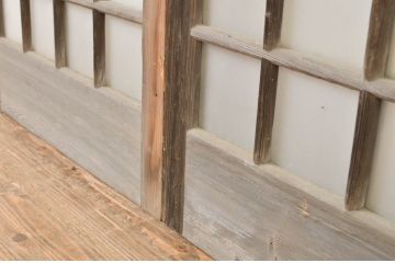 アンティーク建具　和の空間づくりにおすすめ!幅狭玄関戸2枚セット(引き戸、ガラス戸)(R-064092)